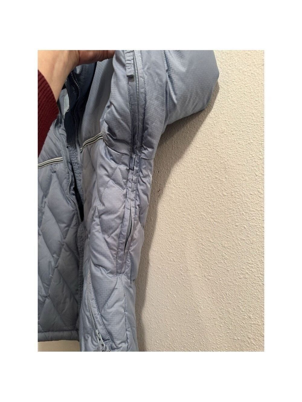 Winter Feather Down Ski Jacket Womens Small Blue Coat Zip Pockets POWDER ROOM - Picture 5 of 16